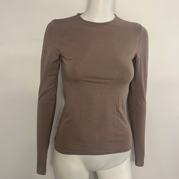Tan womens long sleeve T-shirt size M - Picture 4 of 7